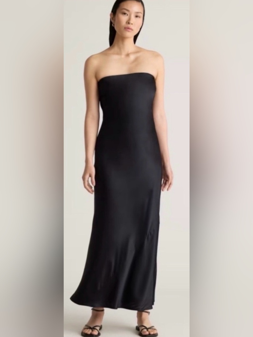 NWT Quince washable silk strapless dress . Size small